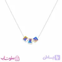 گردنبند نقره سواروسکی زنانه مدل سه مکعب با سنگ اوپال وزن 1/740 گرم کد 1700