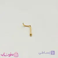 پیرسینگ بینی منحنی مدل نوک مخروطی طلایی رنگ کد 515