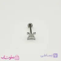 پیرسینگ گوش مدل پروانه سفید کوچک کد 249