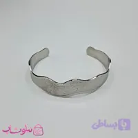 بنگل زنانه مدل منحنی استیل نقره ای رنگ کد 1998