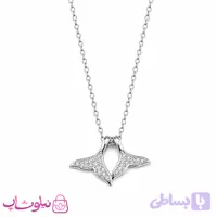 گردنبند زنانه نقره ظریف وارداتی عیار 925 مدل دم وال دو عددی وزن 2/120 گرم
