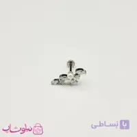 پیرسینگ گوش مدل تاج نگین مروارید سفید 1.5 سانت کد 249