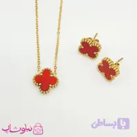 ست گردنبند و گوشواره دخترانه ونکلیف قرمز کد 1691