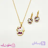نیم ست بچگانه مدل هلوکیتی بنفش کد 1791