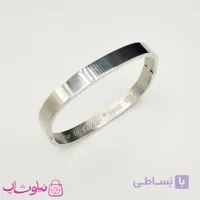دستبند استیل مردانه طرح کارتیه نقره ای