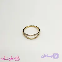 پیرسینگ گوش یا بینی استیل طلایی رنگ دولاین نگیندار کد 749