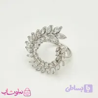 انگشتر زنانه YSX مجلسی نگیندار نقره ای طرح گندم کد 199