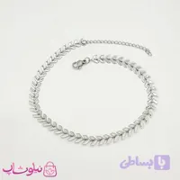 پابند زنانه استیل مدل گندم نقره ای کد 691