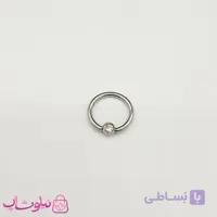 پیرسینگ بینی سپتوم یا گوش دیث مدل captive bead ring تک نگین سفید کد 515