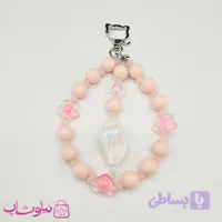 آویز کیف، گوشی، جاکلیدی دستساز برند N&SH رنگ صورتی با آویز صدف دریایی کد 190
