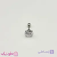 پیرسینگ گوش مدل نگین دایره سفید 8 میل کد 56