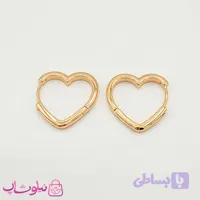 گوشواره دخترانه ژوپینگ قلب توخالی طلایی رنگ کد 2391