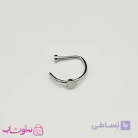 پیرسینگ بینی استیل نقره ای D shape مدل قلب کد 56