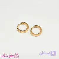 گوشواره حلقه ای ژوپینگ ساده طلایی قطر 1 سانت ضخامت 2 میل