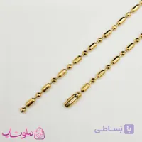 زنجیر مردانه مدل خط نقطه استیل طلایی 60 سانت کد 998