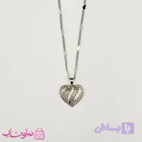 گردنبند زنانه ژوپینگ طرح قلب نقره ای رنگ کد 650