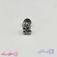 پیرسینگ گوش طرح سر اسکلت نقره ای کد 40