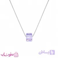 گردنبند زنانه نقره سواروسکی با کریستال بنفش ظریف کد 1700