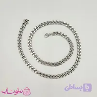 گردنبند/ دستبند/ پابند زنانه مدل کارتیه استیل نقره ای رنگ
