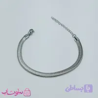 دستبند هرینگبون نقره ای رنگ مدل نرم عرض 5 میل کد 798