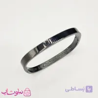 دستبند زنانه مدل کارتیه مربعی استیل فول مشکی کد 450