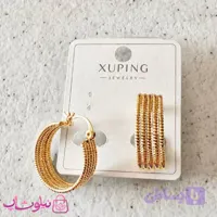 گوشواره زنانه ژوپینگ حلقه ای مدل پنج ردیفه کد 4991
