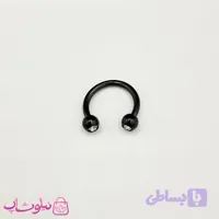 پیرسینگ بینی سپتوم مدل مشکی نگین سفید کد ۵۲