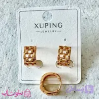 گوشواره زنانه حلقه ای ژوپینگ مدل رولکس طلایی رنگ کد 2391