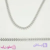 ست گردنبند و دستبند دخترانه مدل گندم استیل سیلور کد 180