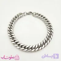دستبند استیل مردانه طرح کارتیه نقره ای کد 300
