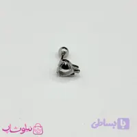 پیرسینگ گوش طرح قلب مشکی داخل قلب توخالی کد 100