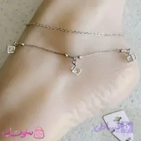 پابند زنانه YSX دولاین با آویزهای مکعب نگین سفید کد 3291 - نیلو شاپ