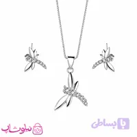 نیم ست زنانه نقره ظریف وارداتی عیار 925 مدل سنجاقک وزن 3/440 گرم کد 3884
