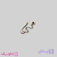 پیرسینگ فیک بینی یا گوش طرح مار نگیندار نقره ای کد 849