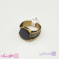 انگشتر مردانه استیل مدل نقره ای مشکی با نگین مارگازیت کیفیت مستر کد 750