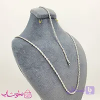 ست زنجیر و دستبند زنانه طنابی نقره ای عرض 3 میل کد 320