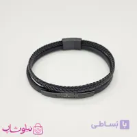 دستبند مردانه چرمی رولکس فول مشکی کیفیت مستر کد 1150