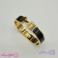 دستبند زنانه هرمس مشکی طلایی استیل قفل اورجینال کد 900