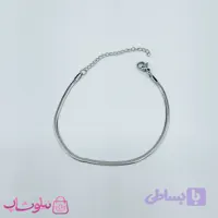 دستبند هرینگبون نقره ای رنگ مدل نرم عرض 2 میل کد 791