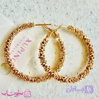 گوشواره زنانه حلقه ای ژوپینگ مدل خاویاری طلایی کد 5991