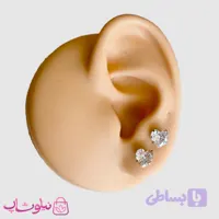 پیرسینگ گوش مدل قلب نگین سفید کد 80