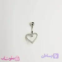 پیرسینگ ناف استیل مدل قلب توخالی نگیندار کد 269