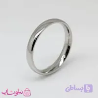 حلقه یا رینگ استیل ساده نقره ای عرض 3 میل کد 791