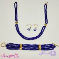 سرویس زنانه دستساز برند N&SH مدل کریستال و گل آبی کد 400