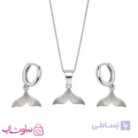 نیم ست زنانه نقره ظریف وارداتی عیار 925 مدل دم وال دورو وزن 4 گرم کد 4400