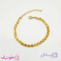 دستبند زنانه طرحدار استیل طلایی رنگ کد 961