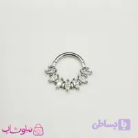 پیرسینگ دیث گوش یا سپتوم بینی مدل نگینهای سفید اشکی کد 399