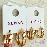 پک گوشواره ژوپینگ مدل حلقه ای طلایی (2 جفت) کد 4591