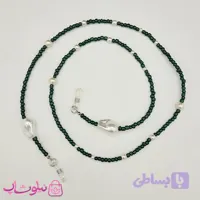 بند عینک زنانه دستساز برند N&SH مدل مروارید و کریستال سبز تیره کد 120