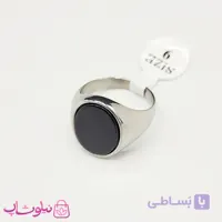 انگشتر مردانه استیل فول مشکی با سنگ دایره ای کیفیت مستر کد 750